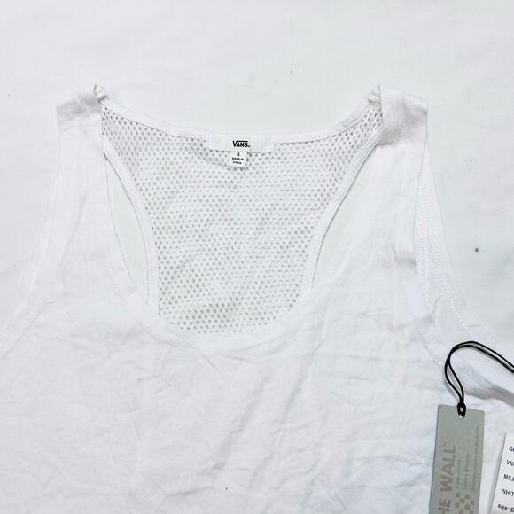 Vans Shirt Milky Way Tank Size Small White Mesh Jersey Muscle Shirt Drew Rib New - Picture 4 of 8
